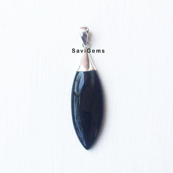 Black Onyx Elegant Sterling Silver Pendant