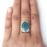 Blue Copper Turquoise Sterling Silver Ring