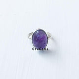 Amethyst Oval Sterling Silver Ring