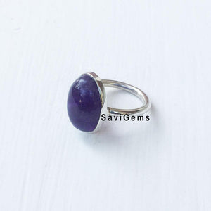 Amethyst Oval Sterling Silver Ring