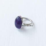 Amethyst Oval Sterling Silver Ring