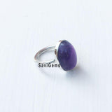 Amethyst Oval Sterling Silver Ring