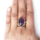 Amethyst Oval Sterling Silver Ring