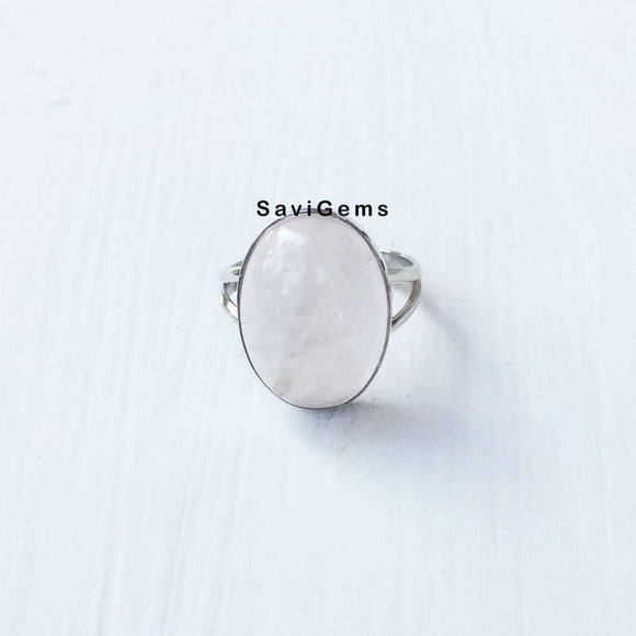 Rose Quartz Sterling Silver Ring