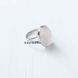 Rose Quartz Sterling Silver Ring