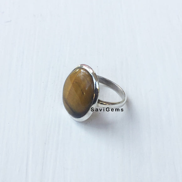 Tiger's Eye Sterling Silver Ring