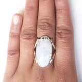 Rainbow Moonstone Sterling Silver Ring