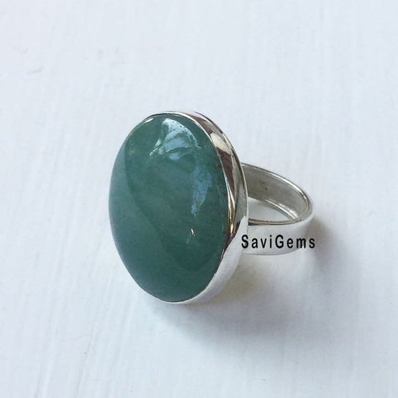 Green Aventurine Sterling Silver Ring