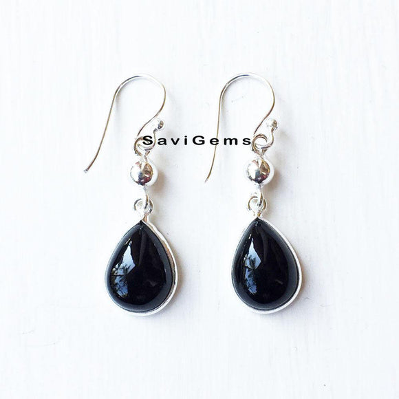 Black Onyx Ball Sterling Silver Earring