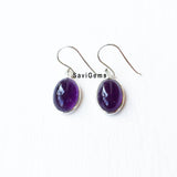 Amethyst Dainty Oval 925 Sterling Silver Earring