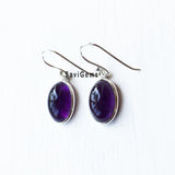 Amethyst Dainty Oval 925 Sterling Silver Earring