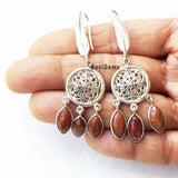 Golden Sunstone Marquise Drop Sterling Silver Earring
