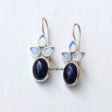 Opalite & Blue Sunstone Sterling Silver Earring