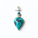 Natural Turquoise Sterling Silver Pendant