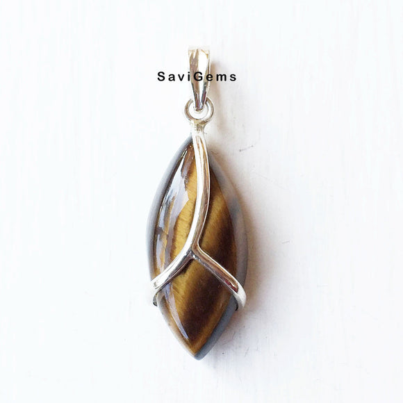 Tiger's Eye Sterling Silver Pendant