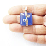 Blue Chalcedony Sterling Silver Pendant