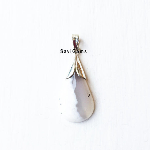 Merlinite Agate Sterling Silver Pendant