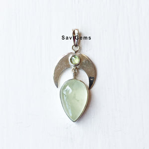 Prehnite Sterling Silver Pendant