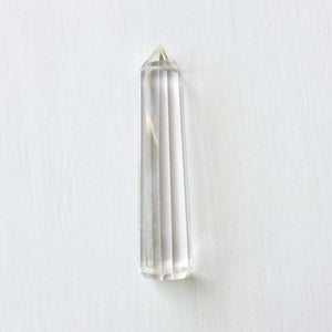 12 Facett Single Point Rock Crystal Wand