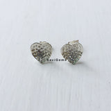 Sterling Silver Hammered Heart Stud