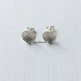 Sterling Silver Hammered Heart Stud