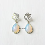 Opalite Honeycomb Sterling Silver Earring