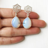 Opalite Honeycomb Sterling Silver Earring