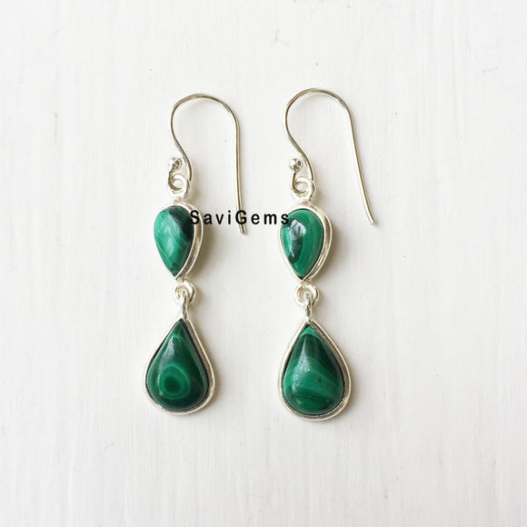 Malachite Sterling Silver Earring