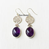 Amethyst Handcrafted Sterling Silver Earring