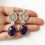 Amethyst Handcrafted Sterling Silver Earring
