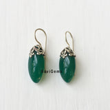 Green Onyx Marquise Sterling Silver Earring