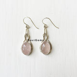 Rose Quartz Knot Sterling Silver Earring