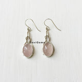 Rose Quartz Knot Sterling Silver Earring