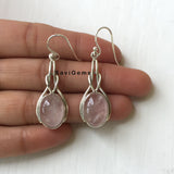 Rose Quartz Knot Sterling Silver Earring