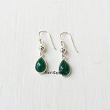 Green Onyx Teardrop Ball Sterling Silver Earring