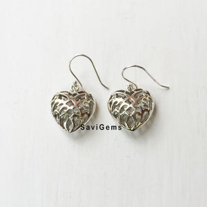 Filigree Heart Sterling Silver Earring