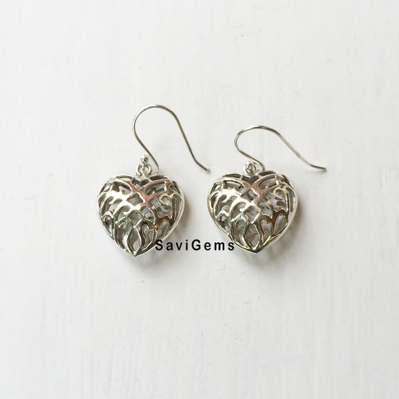 Filigree Heart Sterling Silver Earring