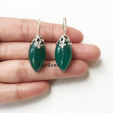 Green Onyx Marquise Sterling Silver Earring