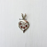 Garnet Heart Sterling Silver Pendant