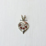 Garnet Heart Sterling Silver Pendant