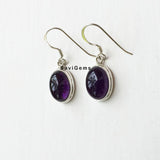 Amethyst Oval Step Sterling Silver Earring