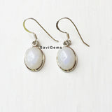 Rainbow Moonstone Sterling Silver Earring