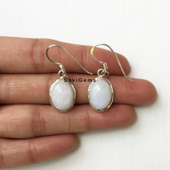 Rainbow Moonstone Sterling Silver Earring