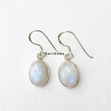 Rainbow Moonstone Oval Sterling Silver Earring