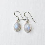 Rainbow Moonstone Oval Sterling Silver Earring