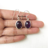 Amethyst Oval Solid Sterling Silver Earring