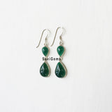 Green Onyx Teardrop Sterling Silver Earring