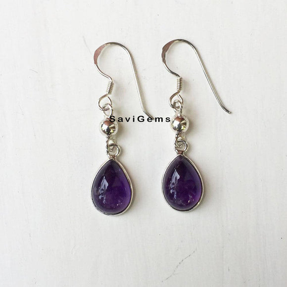 Amethyst Teardrop Sterling Silver Earring