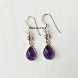 Amethyst Teardrop Sterling Silver Earring