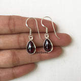 Garnet Teardrop Sterling Silver Earring